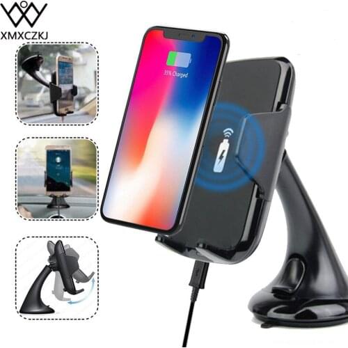 XMXCZKJ 10W Wireless Car Charger Silicone pad protective device 360° rotation Fast Charging compatible for Samsung Galaxy S8
