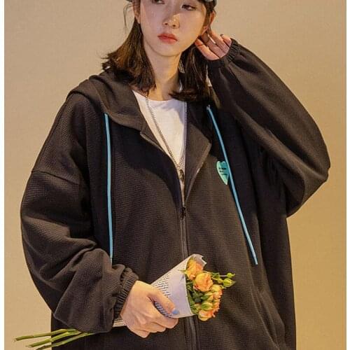 Sun protection clothing women 2021 autumn and winter thin sports breathable zipper solid color cardigan sweater coat jacket y2k