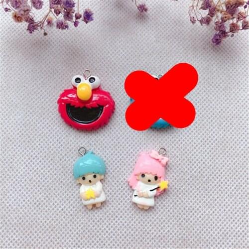 10pcs CUTE Multicolor Resin Flatback twin star For Necklace Keychain Pendant DIY Making Accessories