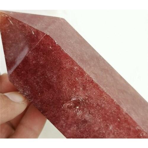 1000g Natural strawberry golden pillar Crystal Column Point Reiki Healing