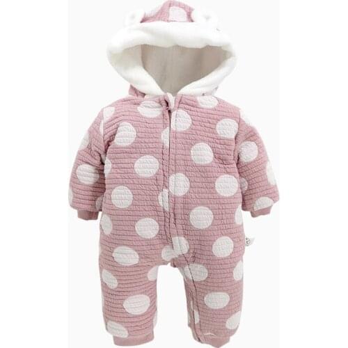 2017 Brand Newborn Baby Girl Winter Clothes Pink Jumpsuit For Babes Cotton Cute Baby Girl Clothes Long Sleeve Baby Rompers Free