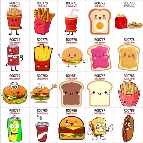 30pcs/lot Snack food resin Flat Back for Hair Bows Planar Crafts for DIY Decoration