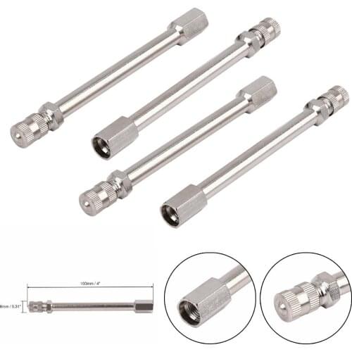 4Pcs 4inch Brass Wheel Tire Valve Stem Extension Adapter Car Motorcycle Bike Truck RV Universal Valve Stem Extenders Car Parts