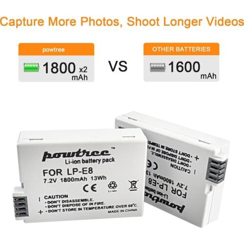 LP-E8 Replacement Lithium Ion Battery 7.2V 1800mAh for CANON EOS REBEL T2i Digital Camera EOS 550d EOS 600d EOS 700d T2i