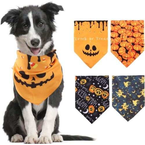 Halloween Pet Dog Bandana Puppy Cat Puppy Kerchief Party Pets Grooming Accessories Pet Neckerchief Scarf Dog Saliva Towel