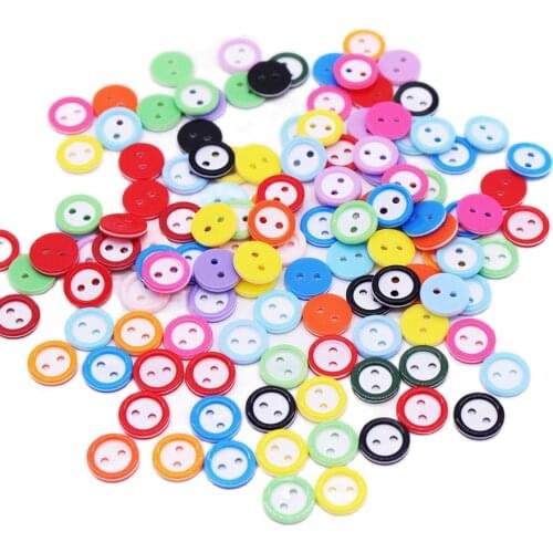 CMCYILING 11mm Round Resin Buttons For Diy Sewing Crafts Decorative Buttons For Clothes Children Botones 2 Holes 100Pcs