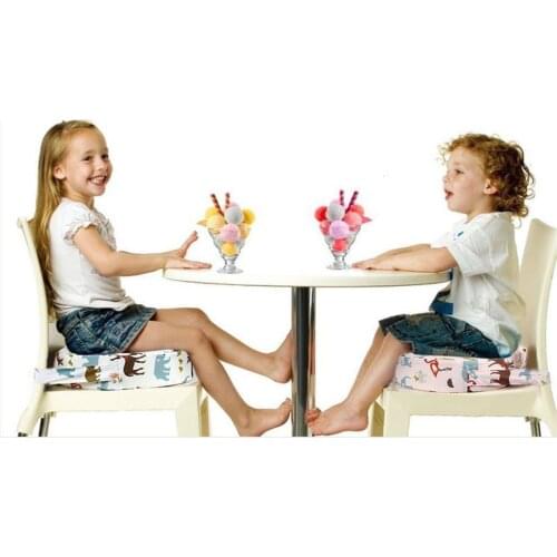 Child Seat Cushion with Non-slip Bottom Adjustable Bandage Cute Print Round Shape