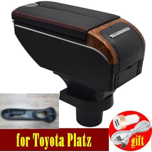 For Toyota Platz armrest box Double doors open 7USB Centre Console Storage Box Arm Rest