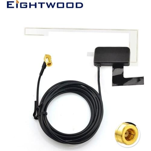 Eightwood Car DAB/DAB+ FM/AM Radio Amplified Antenna of Internal Glass Mount Windshield SMB Aerial For JVC Alpine Pioneer Beat