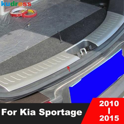 For KIA Sportage 2010 2011 2012 2013 2014 2015 Inner Rear Bumper Protectors Sills Trunk Lid Tread Plate Stainless Steel Pedals