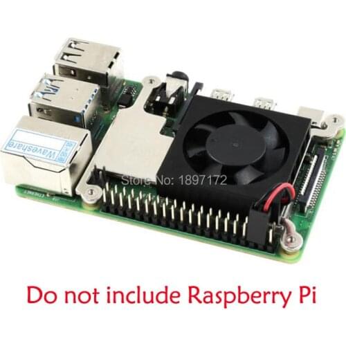 Raspberry Pi 4B/3B+/3 model B Low-Profile CPU Cooling Fan, with Aluminum Alloy Bracket