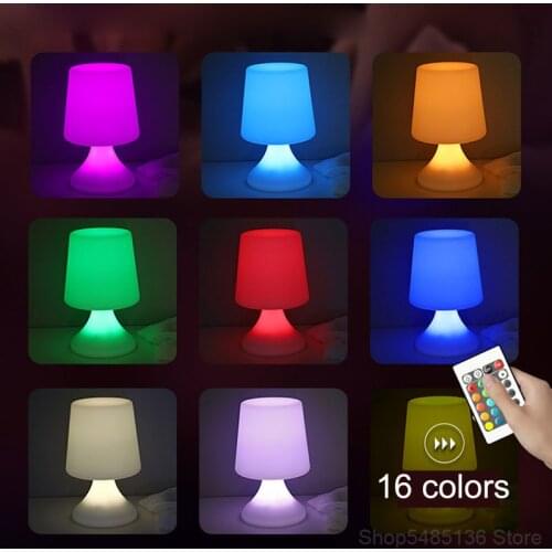 16 Color RGB Night Lights Bar Atmosphere Table Lamps Bedroom LED USB Rechargeable Remote Control Desk Lamp Bedside Sleeping Lamp