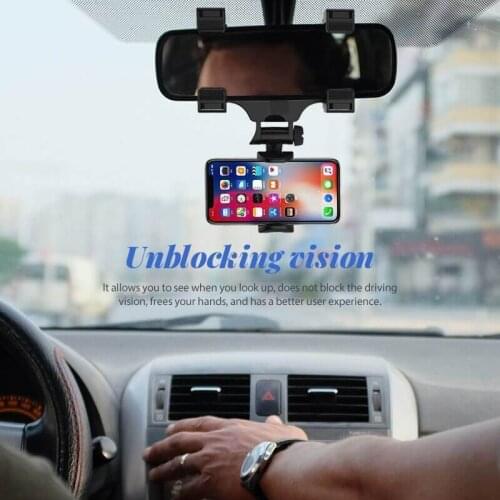 2021 New Car Rearview Mirror Mount Phone Holder GPS Seat Smartphone Car Phone Holder Stand Adjustable Support Dropshipping