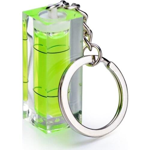 New 6Pcs 15*15*40mm Mini Spirit Level with Key ring Acrylic Square Level Bubble for adjusting angle Measurement Instrument Tool