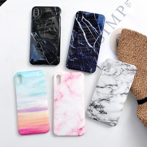 New Luxury Fashion TPU Silicone Glossy Matte Marble Case Cover For Iphone XS Max XR X 7 8 Plus 6 6S Plus Case Cover Phone