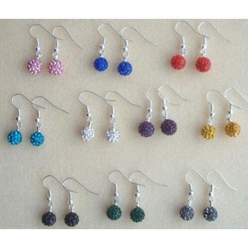 Wholesale!DHL EMS free +Gift.10mm 10 Mixed Color Each 100 Pair fashion hotsale Earrings Stud Jewelry g2ser