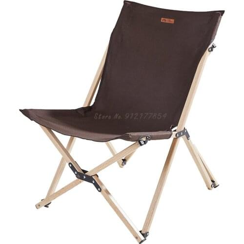 Outdoor self-driving hiking camping aluminum alloy imitation wood grain beach folding portable high lying fishing chair