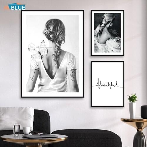 Nordic Poster Black And White Wall Art Canvas Painting For Girls Posters Prints Decorative Picture For Living Room Home Decor