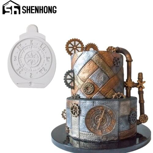 SHENHONG Compass Silicone Cake Molds Sugar Craft Pastry Tray Fondant Dessert Border Decorating Tools Gumpaste Baking Mould