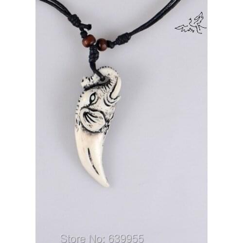 Elephant 03 Resin Carving Pendant Wax Line Necklace Amulet Lucky Gift Cool Tribal Totem Fashion Jewelry