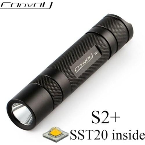 Convoy S2+ with SST20 Led Flashlight Black Lanterna 18650 Powerful Flash Light Camping Fishing Work Light Mini Lantern Bike Lamp