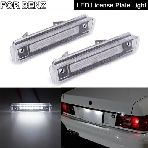 2Pcs Error Free White LED License Plate Light Number Plate Lamp For Mercedes Benz SL-Class R129 1989-2001 E-Class S124 1985-1996