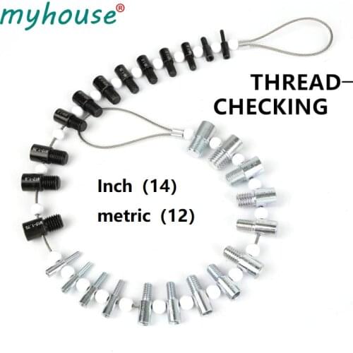 Portable Thread Tester Bolt Nut Screw Thread Checking Checker With Electric Drills Bit Measuring Tools #M4-M12 (Inch/ Metric)