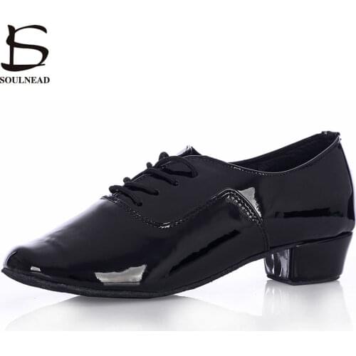 Mens Latin Dance Shoes Adult Salsa Dance Shoes Black/White PU Kids Boys Ballroom Tango Dancing Shoes Zapatos hombre