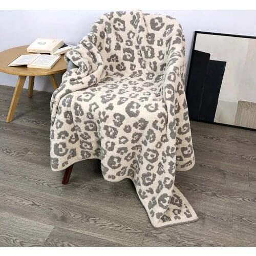 Comfy Soft Leopard Plaid Throw Blanket All Season Elegant Fuzzy Fluffy Microfiber Knitted Thermal Blankets For Bed Sofa