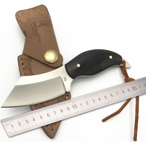 Outdoor straight knife New style d2 steel straight sharp knife Camping hunting fixed tactical survival knife With wooden handle