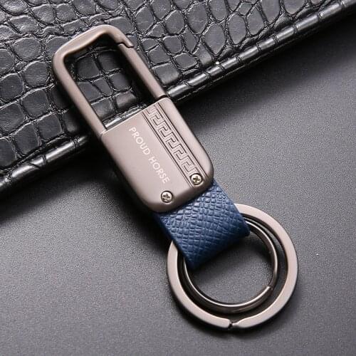 Universal 2021NEW Lovely Boxed Gift Upscale Leather Zinc Alloy Car Styling Keyring Keychain Key Chain Ring Personality Quality