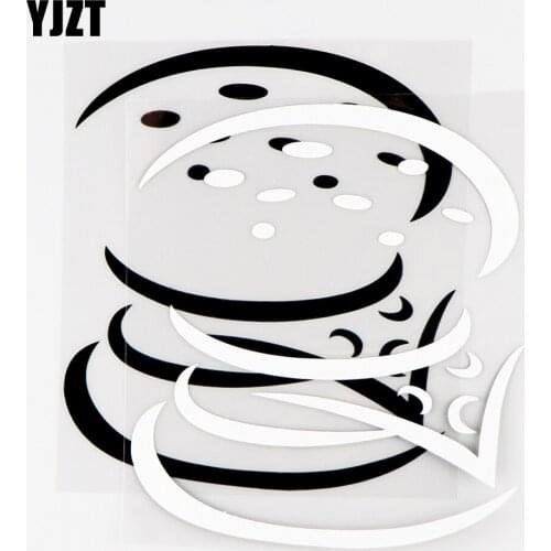 YJZT 12.2×13.8CM Personality Car Sticker Yummy Burger Vinyl Decals Car Window Art Decor Black / Silver 10A-0798
