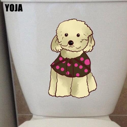 YOJA 13.3*21.7CM Animal Pet Dog Living Room Home Decor Toilet Sticker Wall Decal T3-0741