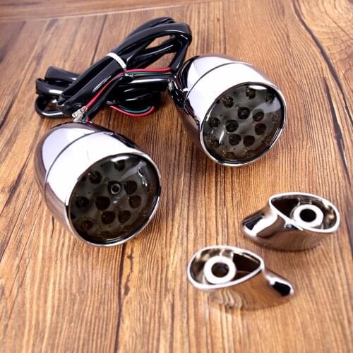 Rear Bullet Smoked Turn Signals&Short Bracket For Harley Softail Dyna Sportster 883 1200 Street Glide FLHX