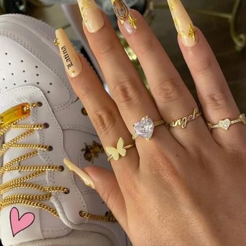 Trend Luxury Classic Female Crystal Love Heart Rings For Women Stainless Steel Couple Bijoux Fashion Wedding Femme Gift Jewelry