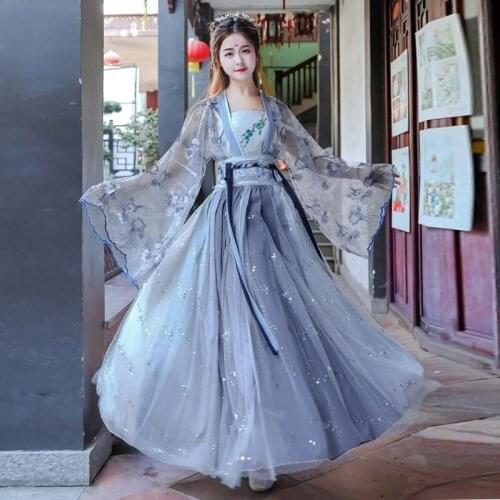 Hanfu Women Chinese Traditional Costume Lady Vestidos Han Tang Dynasty Dress Princess Folk Dance Clothing Chinese Cosplay 12075