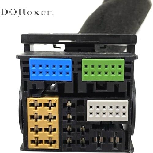 1 Set 52 Pin Auto With Line Connector For Golf 7 Height 7 Lingdu Skoda Octavia Volkswagen CD Player Audio Tail Plug FM Antenna