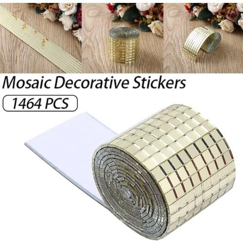 1Roll Self Adhesive Mini Mirror Mosaic Square Glass Sticker For Bathroom DIY Handmade Crafts Home Decoration
