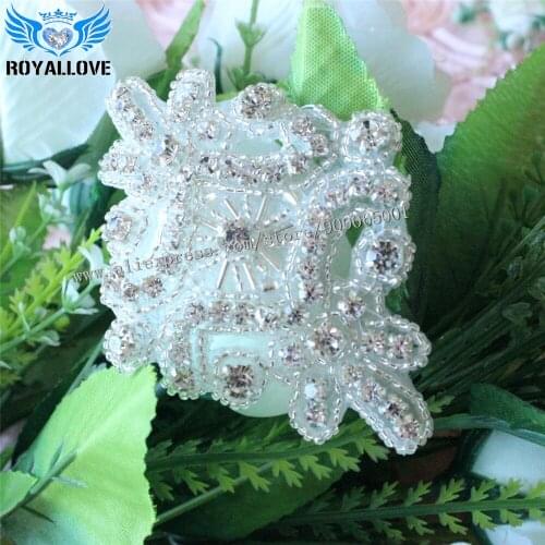 10Pcs Rhinestones Small BOW APPLIQUE embroidery beaded Bridal Accessories Crystal Wedding Trim Rhinestone sash trim headbands