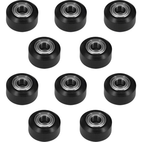 Befenybay 10PCS POM Small Pulley V-Shape Wheel 5mm Bore with Double Bearing for 3D Printers and CNC Machines