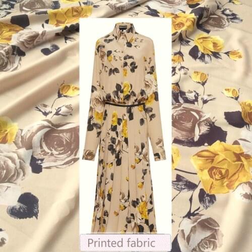 100% Polyester Printed Italian Luxury Brand Crepe Fabric for Dress Handmade DIY Fabrics Wholesale Cloth Per Meter Sewing