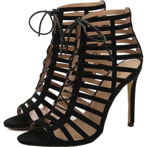 2021 European and American style womens sandals summer open toe hollow sexy super high heel new fashion party female shoes 10cm