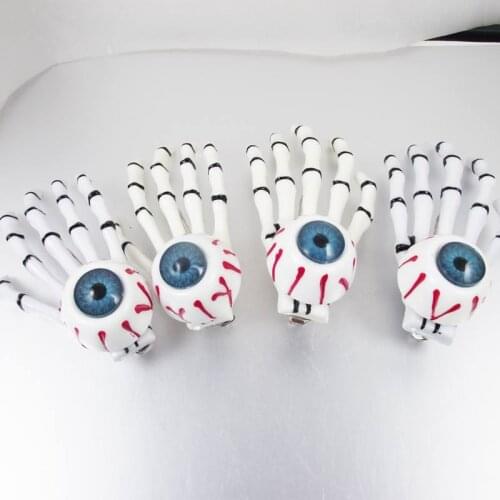 24pcs Fashion Eyes Skeleton Claws Skull hand Hair Clip Zombie Punk Horror Hairwear Hairpin Bobby Pin