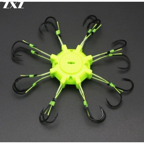 4pcs 8 Hooks Flap Explosion Carp Fishing Hook Steel 6# 13# Sea Flap Fishing Hooks Bomb Tackle Barbed Fishhooks Pesca for Fish T4