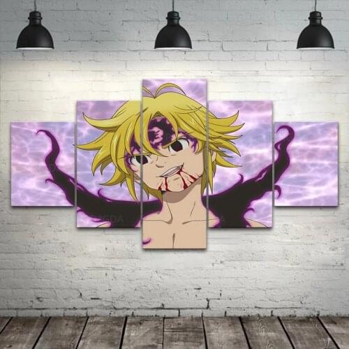 5 Pieces The Seven Deadly Sins Canvas Painting Poster Home Decorative Modern Modular Pictures for Living Room Wall Art Printings