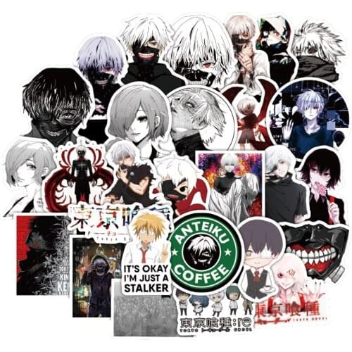 500PCS Anime Tokyo Ghoul Cartoon Sticker For Luggage Laptop Skateboard Car Bicycle Decal Pegatinas Toy Stickers gift