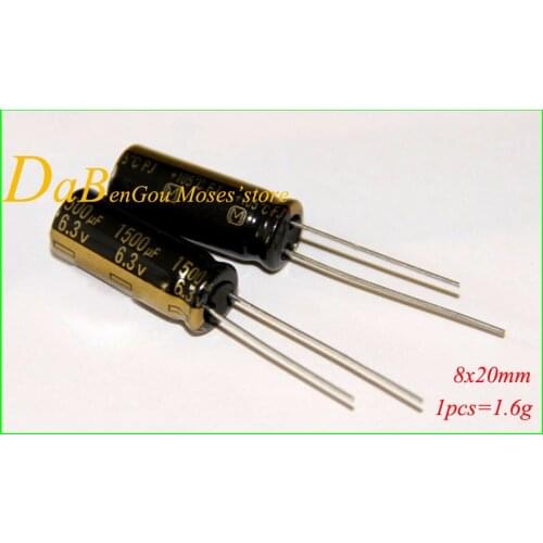 6.3V 1500uf Capacitance +/- 20% 100% Original New Audio Electrolytic Capacitor Radial 8x20mm 10pcs