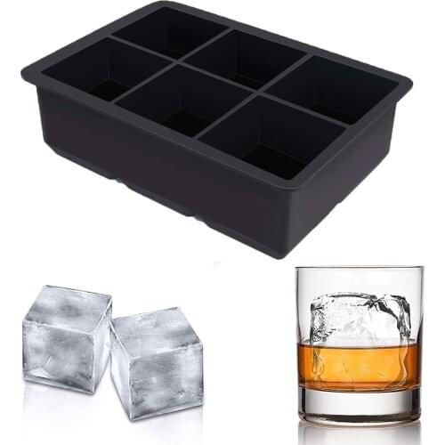 6 Lattice Silicone Ice Cube Maker Form For Ice Candy Cake Pudding Chocolate Molds Easy-release Square Shape Ice Cube Trays Molds