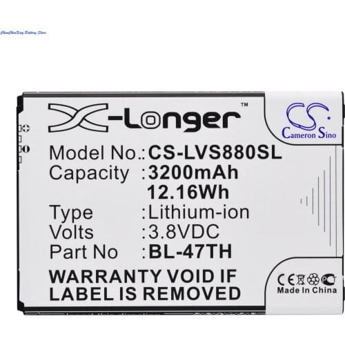 Cameron Sino 3200mAh Battery BL-47TH for LG B1 Lite,D631,D837,D838,F350K,F350L,F350S,G Pro 2,G Pro 2 LTE,G Vista, VS880 G Vista