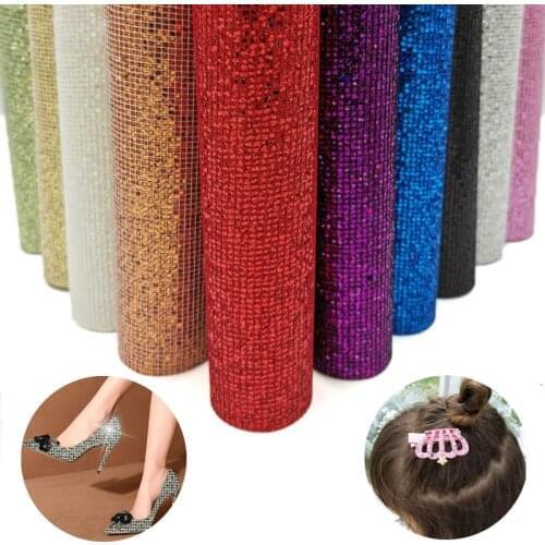 20cm*15cmSequin Glitter Iridescent Fabric Faux PU Leather for Sewing Handmade Bow Craft Bag Earring DIY Material Sheet